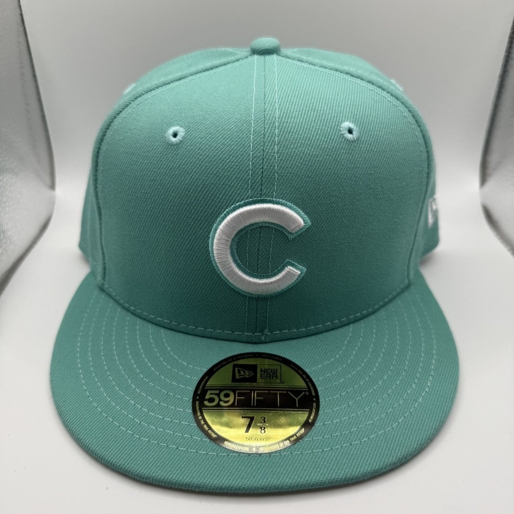 New Era 59Fifty Chicago Cubs Spring Collection Mint Green Hat Size 7 3/8 New - Picture 1 of 5
